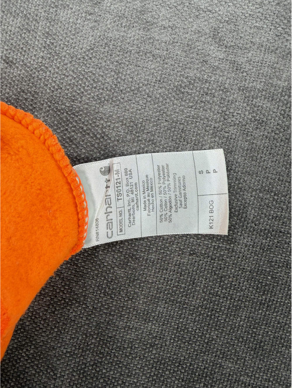 Carhartt Loose Fit Orange Hoodie Sweatshirt Size S - Picture 4 of 9